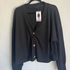 Social Standard by Sanctuary Women Button Daytripper Cardigan Black, Siz…